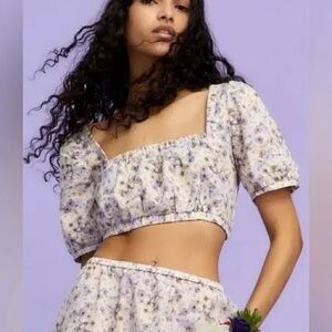 NWT H&M | Linen Blend Floral 2 Piece Co-Ord